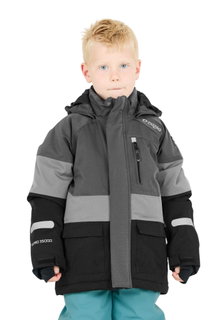 Zigzag Winter Ski Jacket Taylora W-PRO 15,000 (4-Way Stretch, waterproof, windproof) grey/black children